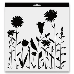 Aladine Kunststoff-Schablone - Blumen-Garten 28 x 28 cm